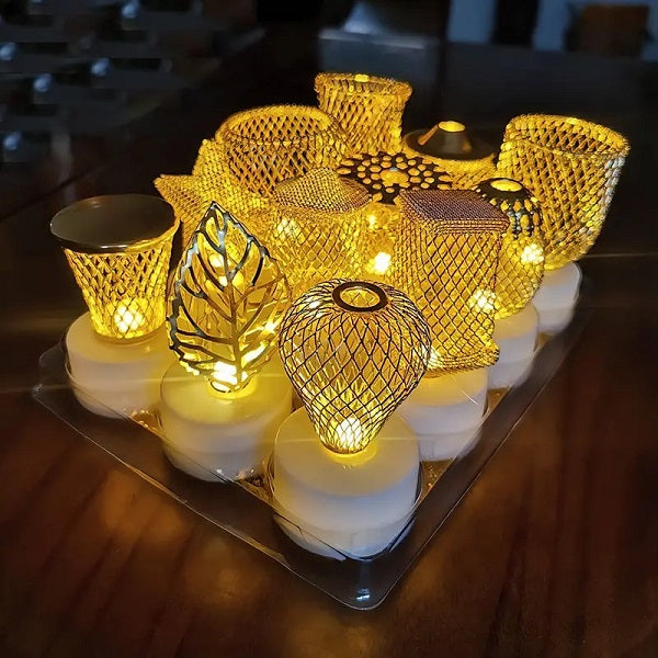 2 Pcs Set Muslim Ramadan Decoration Led Candle Light Night Light For Home