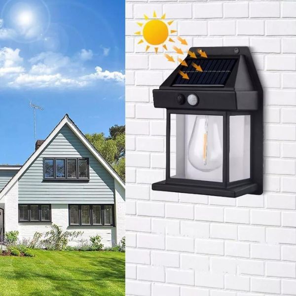 Lyrical Solar Tungsten Filament  Outdoor Waterproof  Intelligent Induction Wall Lamp