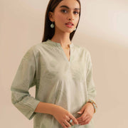 1 Pc Light Green Printed Shirt