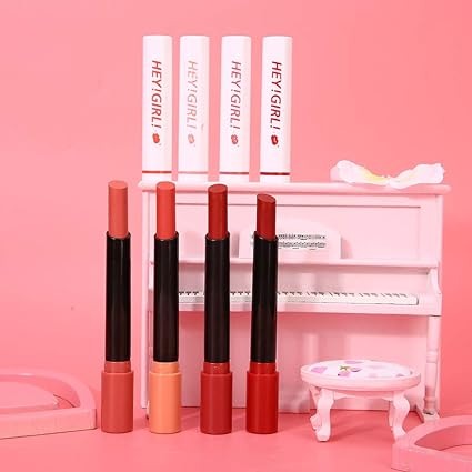 4 Piece pack Heng Fang Hey Girl Matte Wonderful Smoke Tube Lipstick