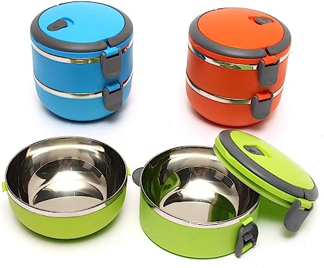 Imported 2 Layer Stainless Steel Vacuum Lunch Box