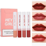 4 Piece pack Heng Fang Hey Girl Matte Wonderful Smoke Tube Lipstick