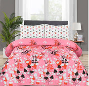 3 Pcs Cotton Printed Double Bedsheet