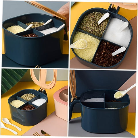 4 In 1 Partition Kitchen Seasoning Spice Box