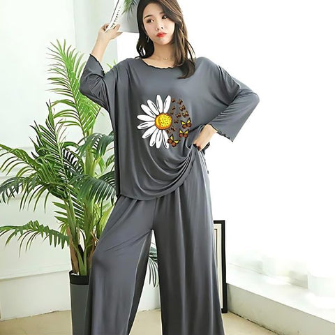 Women's Stitched Cotton Jersey Printed Night Suit