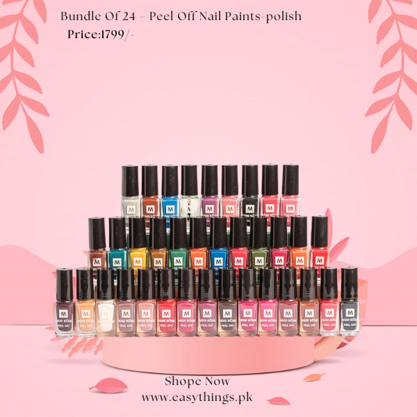 Bundle Of 24 – Peel Off Nail Paints-polish (new)