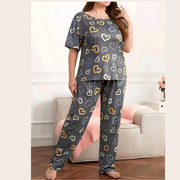 2 Pcs Women's Stitched Cotton PC Interlock Night Suit