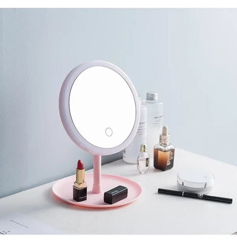 Led Daylight Vanity Mirror Detachable/storage Base 3 Modes Mirror With Light Gift Umakeup Mirror With Light White Lsb