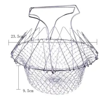 Multi Functional Foldable Rinse Basket, Chef Basket Drainer, Magic