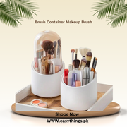 Brush Container Makeup Brush Holder Dust-proof Rotating Plastic Lipstick Eyebrow Pencil Vanity Supplies(random Color )