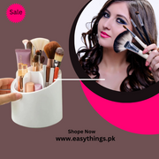 Brush Container Makeup Brush Holder Dust-proof Rotating Plastic Lipstick Eyebrow Pencil Vanity Supplies(random Color )