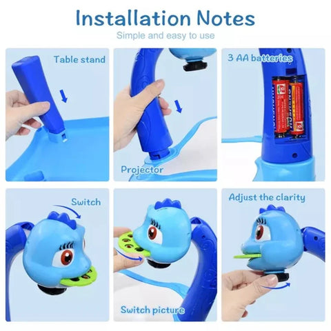 Miraculous Projector Table For Kids 12 Markers 1 Sketch Book 3 Projector Disc  Duster