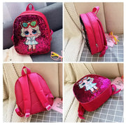 School Bag Fashion Cartoon Baby Girls Handbags Knapsack Mini Doll Bag Pack Glitter(random Color)