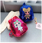 School Bag Fashion Cartoon Baby Girls Handbags Knapsack Mini Doll Bag Pack Glitter(random Color)