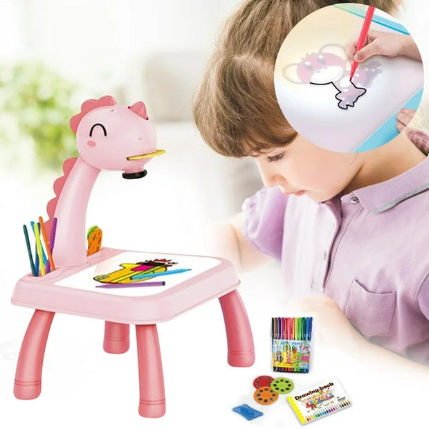 Miraculous Projector Table For Kids 12 Markers 1 Sketch Book 3 Projector Disc  Duster