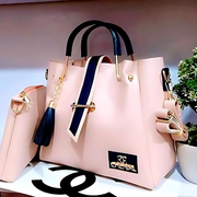 2 PCs Leather Hand Bag Set