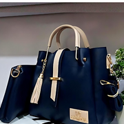 2 PCs Leather Hand Bag Set