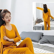 3 Pcs Women's Stitched Jersey Plain Sleepwear