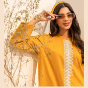 1  Pc Mustard Embroidered Shirt