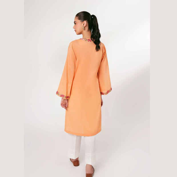 1 Pc Orange Single Embroidered Shirt