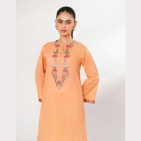 1 Pc Orange Single Embroidered Shirt