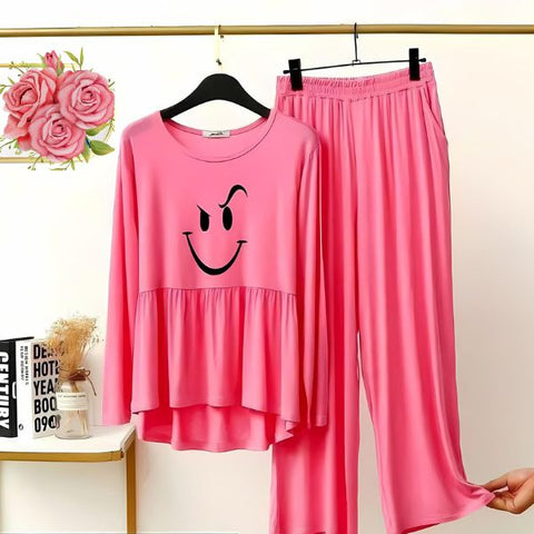 2 Pcs Stitched Sleepwear For Women