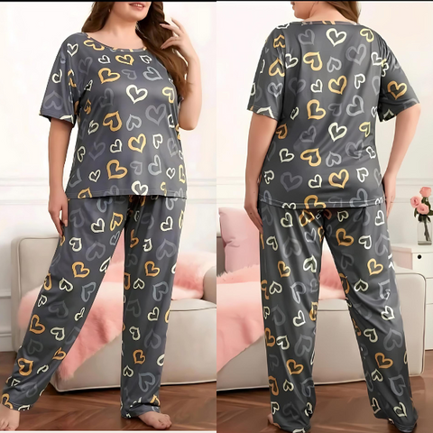 2 Pcs Women's Stitched Cotton PC Interlock Night Suit