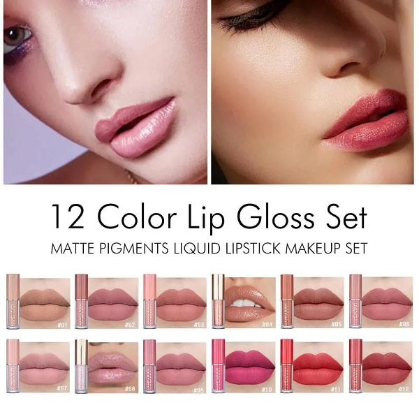 Velvet Matte Lip Gloss, Pack Of 12