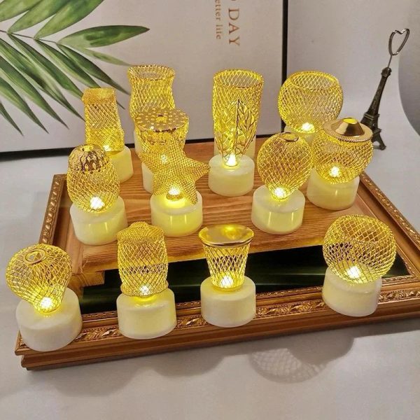 2 Pcs Set Muslim Ramadan Decoration Led Candle Light Night Light For Home