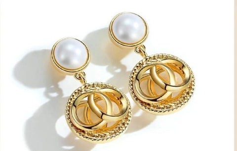 Pearl Stud With Circular Drop Earring