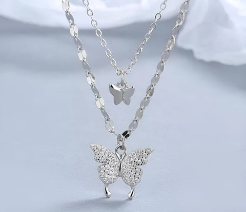 Koren Double Layer Pendent Smart Butterfly Necklace Chain