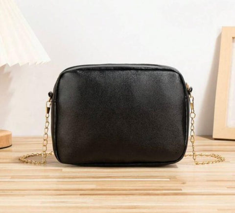 Pu Leather Black Bag For Girls