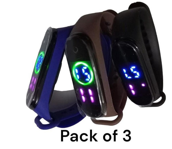 Kid's Digital Display Watch, Pack Of 3