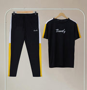 2 Pcs Men's Polyester Plain Track Suit