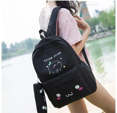 Canvas Casual Black Backpack