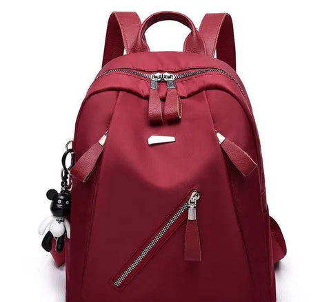 Girls Nylon Maroon Casual Backpack