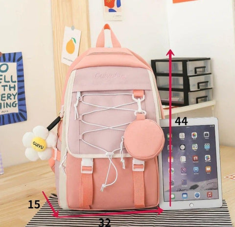 4 Pcs Nylon Backpack Set