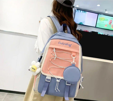 4 Pcs Nylon Backpack Set