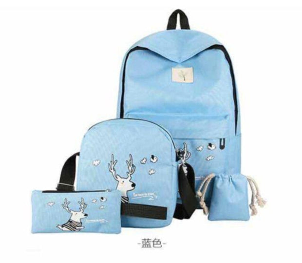 4 Pcs Cat Nylon Backpack Set