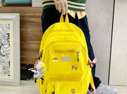 Girls Stylish Yellow Backpack With Free Keychain