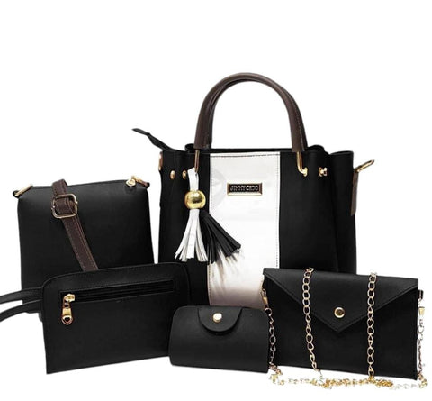 Women's Leather Plain Hand Bag  5 pcs Set (Copy)