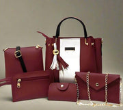 Women's Leather Plain Hand Bag  5 pcs Set (Copy)