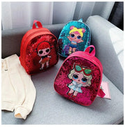 School Bag Fashion Cartoon Baby Girls Handbags Knapsack Mini Doll Bag Pack Glitter(random Color)