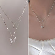 Koren Double Layer Pendent Smart Butterfly Necklace Chain