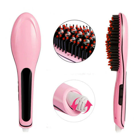 Digital Fast Brush Electric Hair Straightener