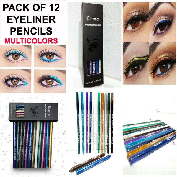 Pack Of 12 New Flormar Glitter Eye And Lip Liner Pencil