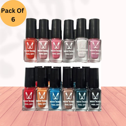 Peel Off Nail Paints-polish (Pack Of 6)