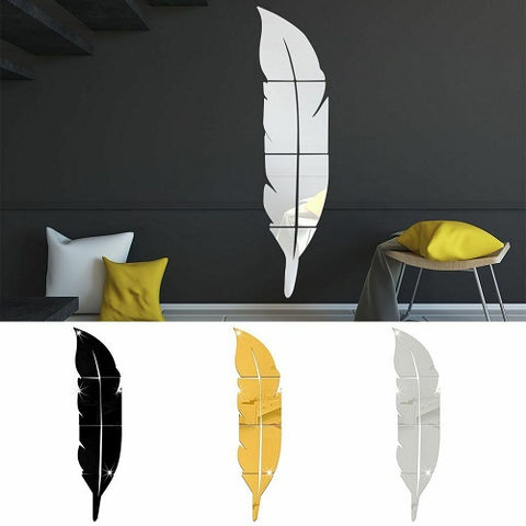 Silver Acrylic Leaf For Wall Decor - Large